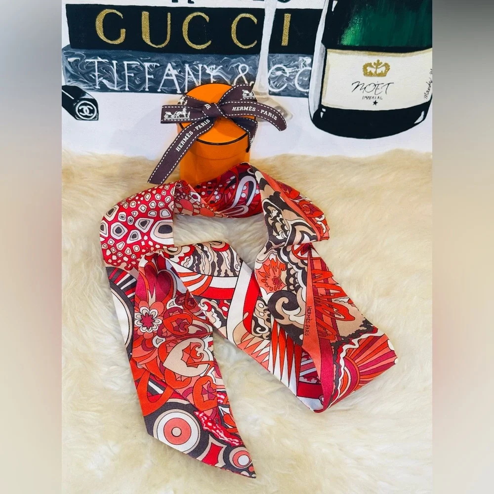 🔥 HERMES TWILLY BANDEAU 100% SILK W/ BOX